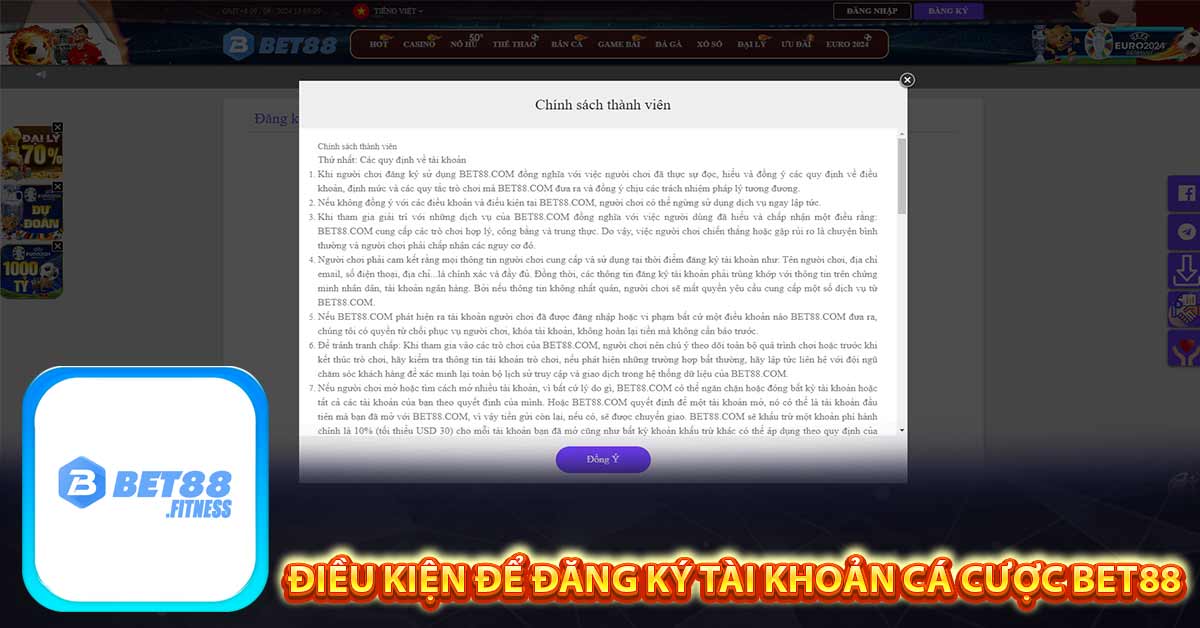 Đăng ký Bet88 - Điều Kiện Cần Để Đăng Ký Bet88 Nhận 88k