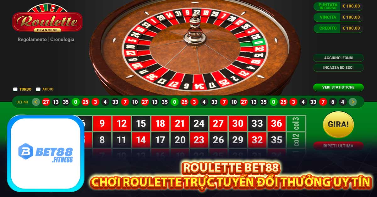 Roulette Bet88 - Chơi Roulette Trực Tuyến Đổi Thưởng Uy Tín